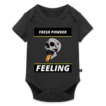 Skiing Snowboarding Fresh Powder Feeling funny - Baby Premium short-sleeve bodysuit - black - Front