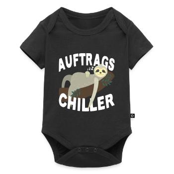 Auftragschiller Faultier Geschenk Auftrags Chiller - Baby Premium Kurzarmbody - Schwarz - Vorne