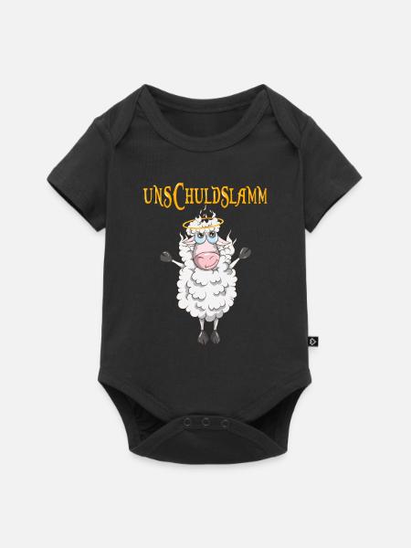 Unschuldslamm Schaf Lamm Tiere Heiligenschein - Baby Premium Kurzarmbody - Schwarz