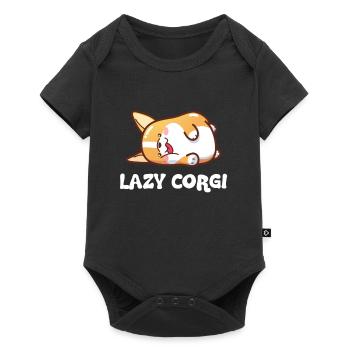 Lazy Pembroke Welsh Corgi Pet Dog Owner Cadeau - Body à manches courtes Premium Bébé - noir - Devant