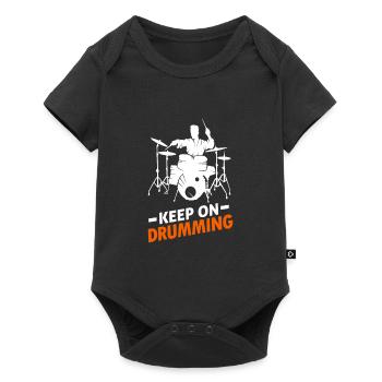 Batteur tambour de tambour bass musiciens - Body à manches courtes Premium Bébé - noir - Devant