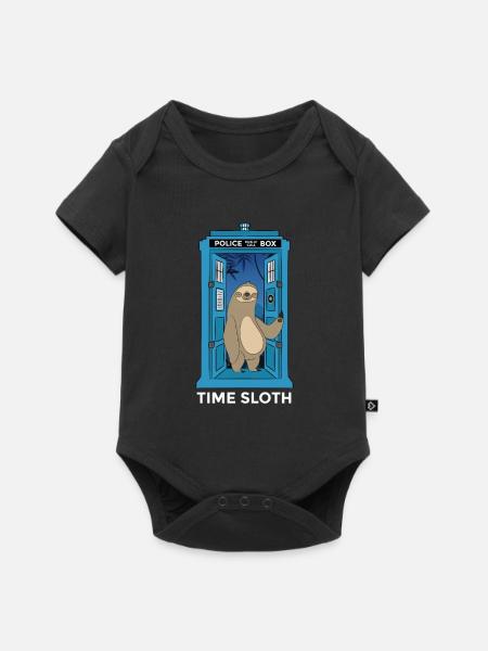 Zeitfaultier Zeitreise Time Sloth - Baby Premium Kurzarmbody - Schwarz