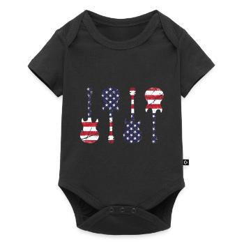 Country Music Retro Vintage Guitar - Baby Premium short-sleeve bodysuit - black - Front