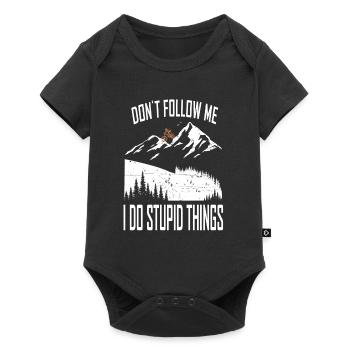 Dont follow me, i do stupid Things - Baby Premium short-sleeve bodysuit - black - Front