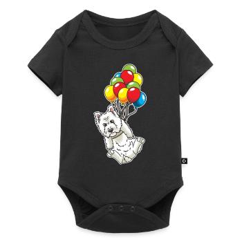 West Highland White Terrier avec ballons Westie - Body à manches courtes Premium Bébé - noir - Devant