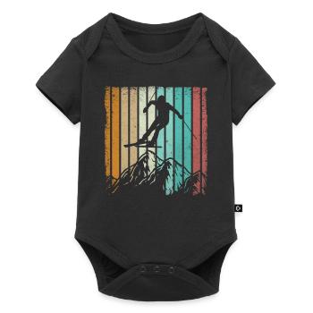 Ski ski ski vintage ski alpin ski ski - Body à manches courtes Premium Bébé - noir - Devant