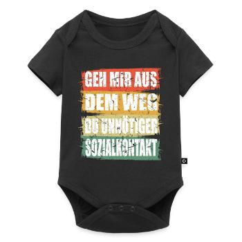 Unnötiger Sozial Kontakt - Baby Premium Kurzarmbody - Schwarz - Vorne