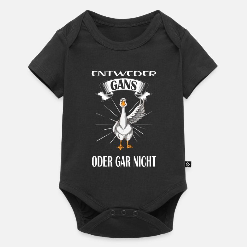 Entweder Gans oder gar nicht Gans Spruch Gänse - Baby Premium Kurzarmbody - Schwarz
