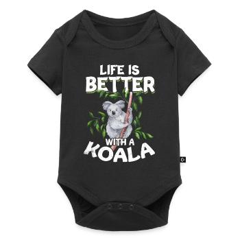 Koala Gift Tired Lazy Pouch Bear Cute Animal - Baby Premium short-sleeve bodysuit - black - Front