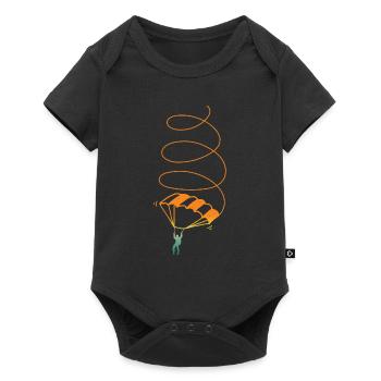 Paraglider Vintage Paragliding Paraglider Spiral - Baby Premium Kurzarmbody - Schwarz - Vorne