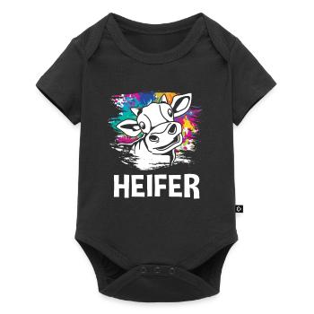 Kühe - Baby Premium Kurzarmbody - Schwarz - Vorne