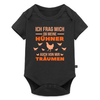 Hühner Landwirt Huhn Hühnerzucht Züchter Geschenk - Baby Premium Kurzarmbody - Schwarz - Vorne