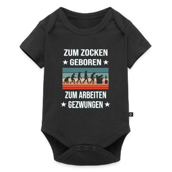 Gaming Zocken Konsole Gamer Computer Evolution - Baby Premium Kurzarmbody - Schwarz - Vorne