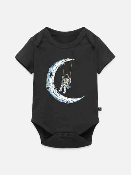 Mond Schaukel - Baby Premium Kurzarmbody - Schwarz