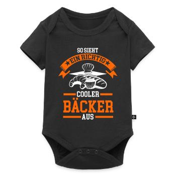 Bäcker Bäckermeister Geschenk - Baby Premium Kurzarmbody - Schwarz - Vorne