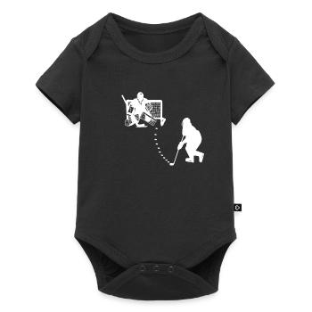 Hockey hockey joueur de hockey gardien de but - Body à manches courtes Premium Bébé - noir - Devant