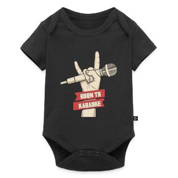 Cadeau de micro de musique de microphone de chant né au karaoké - Body à manches courtes Premium Bébé - noir - Devant