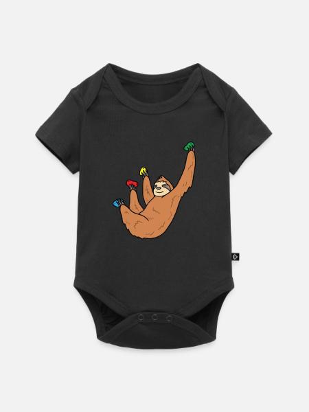 Faultier Boulder Geschenk - Baby Premium Kurzarmbody - Schwarz