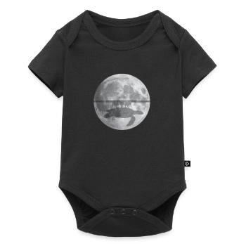 Flat Earth Theorie Elefanten Schildkröte - Baby Premium Kurzarmbody - Schwarz - Vorne