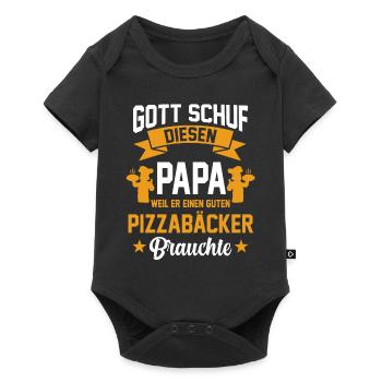 Pizzabäcker Papa Pizza Vatertag Geschenk - Baby Premium Kurzarmbody - Schwarz - Vorne