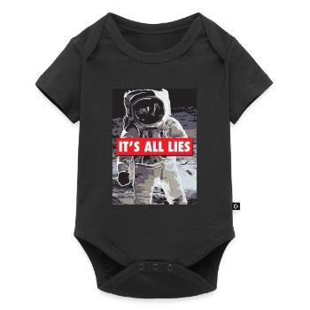 Fake moon landing gift for a - Baby Premium short-sleeve bodysuit - black - Front