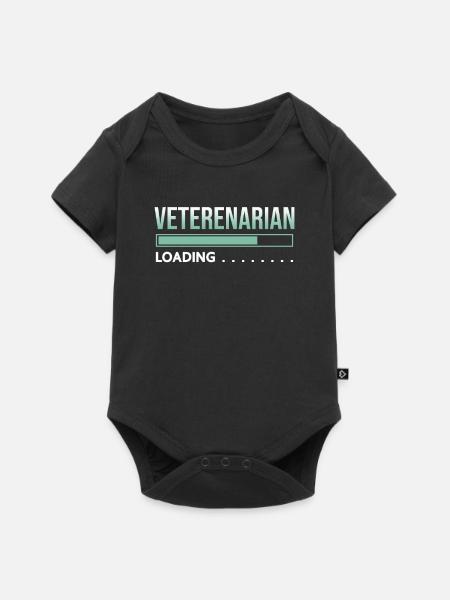 Tierarzt laoding - Baby Premium Kurzarmbody - Schwarz