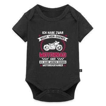 Ich habe zwar nicht mein eigenes Motorrad Bikerin - Baby Premium Kurzarmbody - Schwarz - Vorne