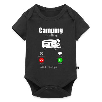 Camper - Baby Premium Kurzarmbody - Schwarz - Vorne