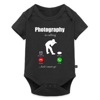 Fotograf Kamera Spiegelreflex Objektiv Foto Camera - Baby Premium Kurzarmbody - Schwarz - Vorne