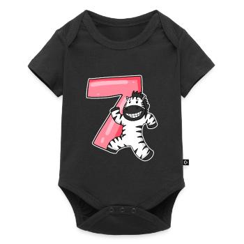 Zebra 7 years old children's birthday - Baby Premium short-sleeve bodysuit - black - Front