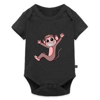 Affe - Baby Premium Kurzarmbody - Schwarz - Vorne