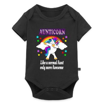 Aunticorn - Aunt Tante Einhorn Dabbing Unicorn - Baby Premium short-sleeve bodysuit - black - Front