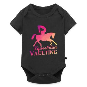 Reiten Vaulting Reiten Tier Sport Geschenk - Baby Premium Kurzarmbody - Schwarz - Vorne
