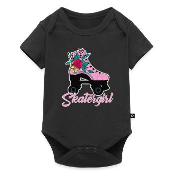 Skatergirl - Rollschuh Design - Baby Premium Kurzarmbody - Schwarz - Vorne