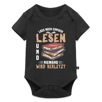 Lass Mich Einfach Lesen Und Niemand Wird Verletzt - Baby Premium Kurzarmbody - Schwarz - Vorne
