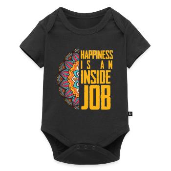 Mandala Meditation Yoga bonheur Namaste - Body à manches courtes Premium Bébé - noir - Devant