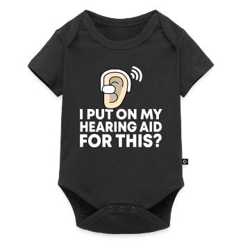 Sourd sourde-muette Deaf Cadeau - Body à manches courtes Premium Bébé - noir - Devant