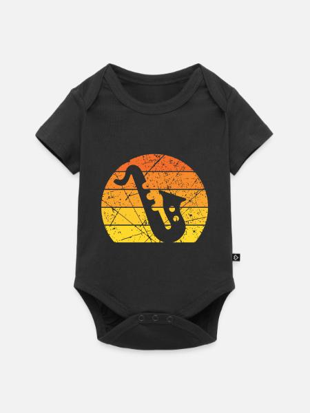 Blasmusik Saxophon - Baby Premium Kurzarmbody - Schwarz