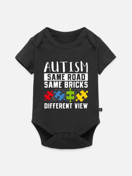 Autism Same Road Same Bricks - Baby Premium Kurzarmbody - Schwarz