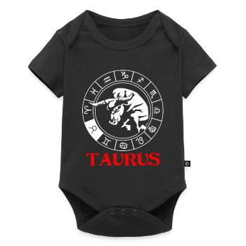 Taureau Signe du zodiaque - Body à manches courtes Premium Bébé - noir - Devant