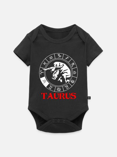 Stier Sternzeichen - Baby Premium Kurzarmbody - Schwarz