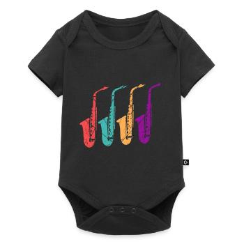 Saxophon Spieler - Baby Premium Kurzarmbody - Schwarz - Vorne