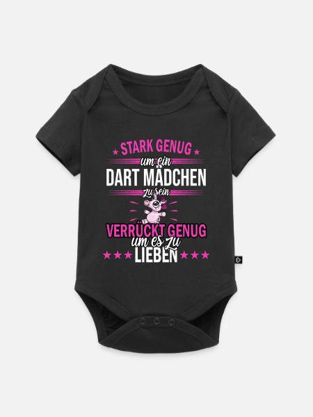 Dart Mädchen | Darts Dartspieler Damen Spruch - Baby Premium Kurzarmbody - Schwarz
