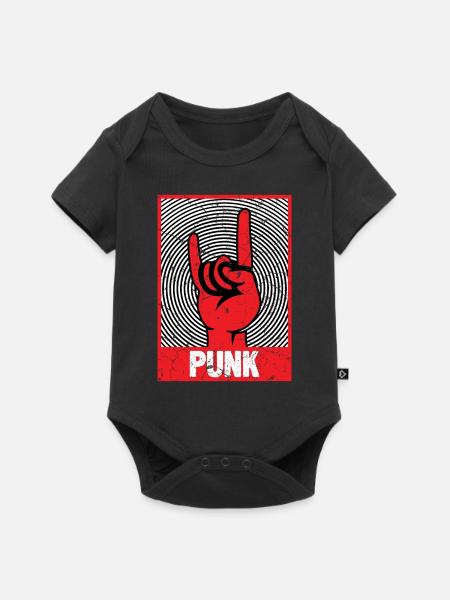 Teufelshorn Punks Punk - Baby Premium Kurzarmbody - Schwarz
