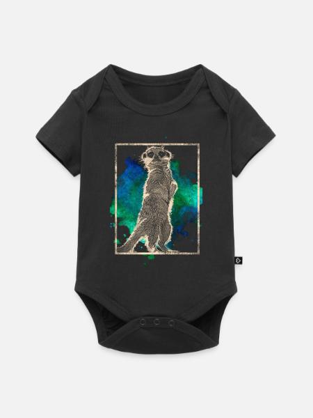 Erdmännchen - Baby Premium Kurzarmbody - Schwarz