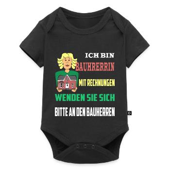 Bauherrin Rechnungen an den Bauherr - Baby Premium Kurzarmbody - Schwarz - Vorne