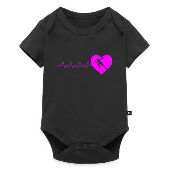 Runner Gift fun Women's Running Heartbeat Gifts - Baby Premium short-sleeve bodysuit - black - Front