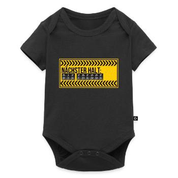 Halt Die Fresse Lustiger Spruch Geschenk - Baby Premium Kurzarmbody - Schwarz - Vorne