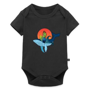 La baleine et la sirène Design - Body à manches courtes Premium Bébé - noir - Devant