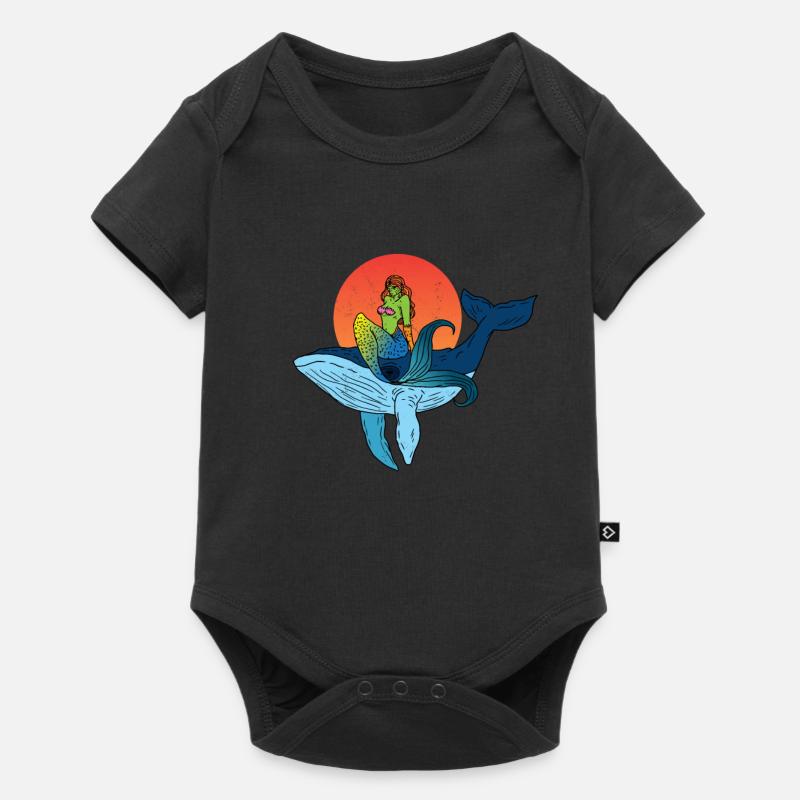 La baleine et la sirène Design - Body à manches courtes Premium Bébé - noir